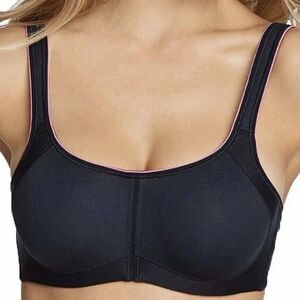 Dominique Zoe Pro Max Support Sport Jogging Running Exercise Bra Black 32DD New